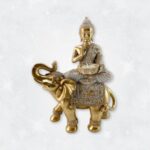 Arte de Elefante com Buda 29cm
